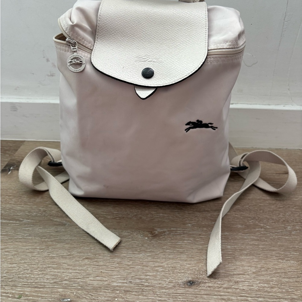 Cream Backpack with Logo